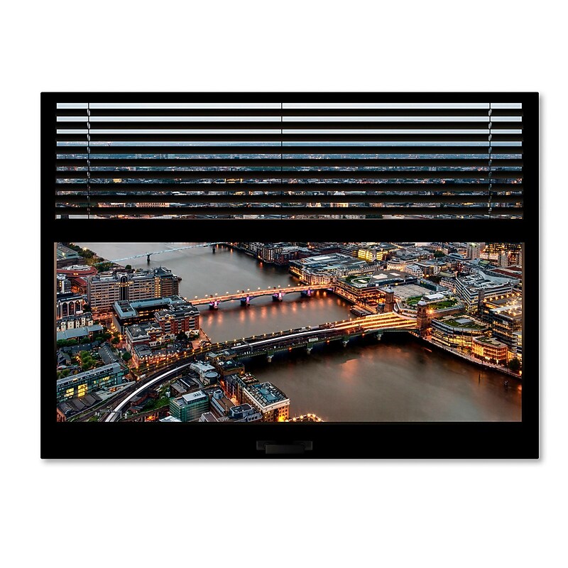 Trademark Fine Art ''Window View London at Dusk 1'' by Philippe Hugonnard 24" x 32" Canvas Art (PH0042-C2432GG) image 1