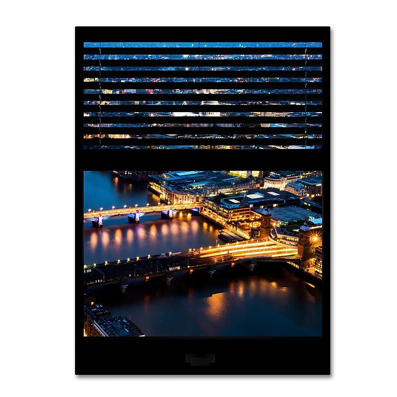 Trademark Fine Art ''Window View London by Night 11'' by Philippe Hugonnard 24" x 32" Canvas Art (PH0054-C2432GG) image 1