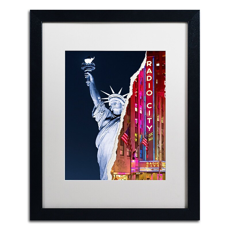 Trademark Fine Art ''Liberty Night'' by Philippe Hugonnard 16" x 20" White Matted Black Frame (PH0071-B1620MF) image 1
