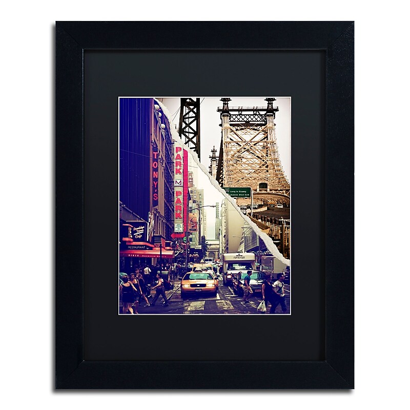 Trademark Fine Art ''NYC Traffic'' by Philippe Hugonnard 11" x 14" Black Matted Black Frame (PH0077-B1114BMF) image 1