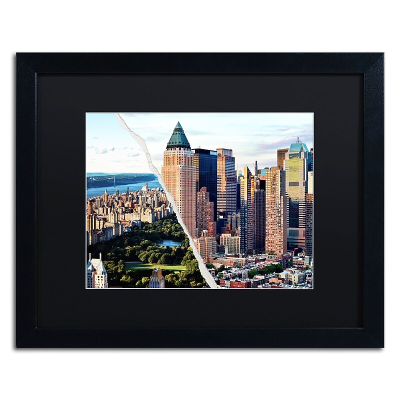 Trademark Fine Art ''Central Park in Town'' by Philippe Hugonnard 16" x 20" Black Matted Black Frame (PH0081-B1620BMF) image 1