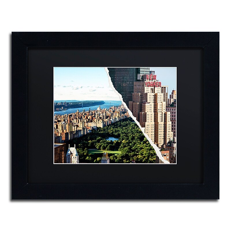 Trademark Fine Art ''Central Park View'' by Philippe Hugonnard 11" x 14" Black Matted Black Frame (PH0085-B1114BMF) image 1