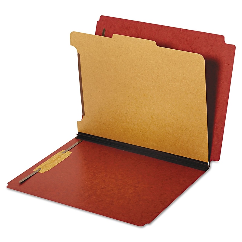 Pendaflex Recycled Classification Folder, 1-Divider, Letter Size, Red, 10/Box (24855GW) image 1