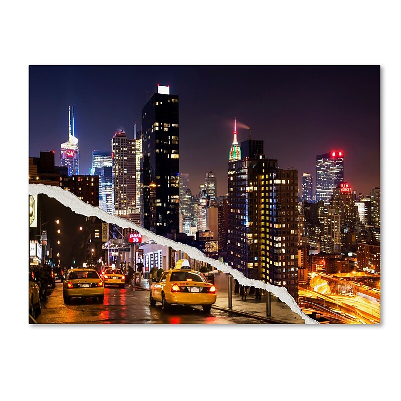 Trademark Fine Art ''Life Taxis in New York'' by Philippe Hugonnard 35" x 47" Canvas Art (PH0091-C3547GG) image 1