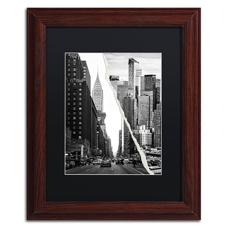 Trademark Fine Art ''Downtown City'' by Philippe Hugonnard 11" x 14" Black Matted Wood Frame (PH0093-W1114BMF) image 1