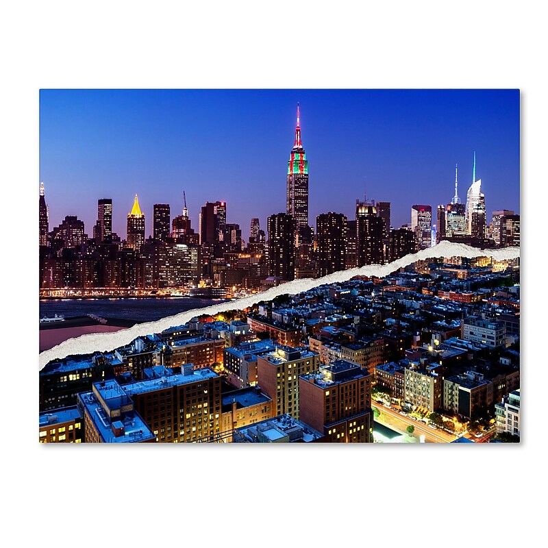 Trademark Fine Art ''Downtown City at Night'' by Philippe Hugonnard 24" x 32" Canvas Art (PH0096-C2432GG) image 1