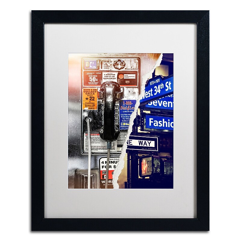 Trademark Fine Art ''Phone me to New York'' by Philippe Hugonnard 16" x 20" White Matted Black Frame (PH0100-B1620MF) image 1