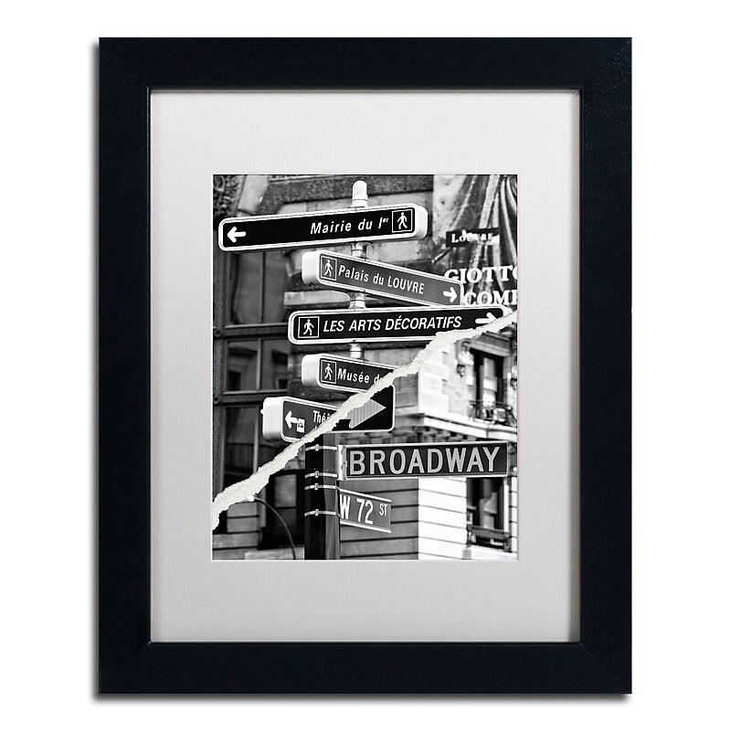 Trademark Fine Art ''The Louvre or Broadway'' by Philippe Hugonnard 11" x 14" White Matted Black Frame (PH0104-B1114MF) image 1