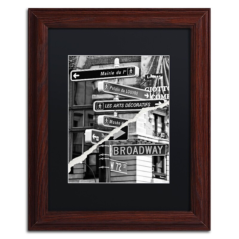 Trademark Fine Art ''The Louvre or Broadway'' by Philippe Hugonnard 11" x 14" Black Matted Wood Frame (PH0104-W1114BMF) image 1