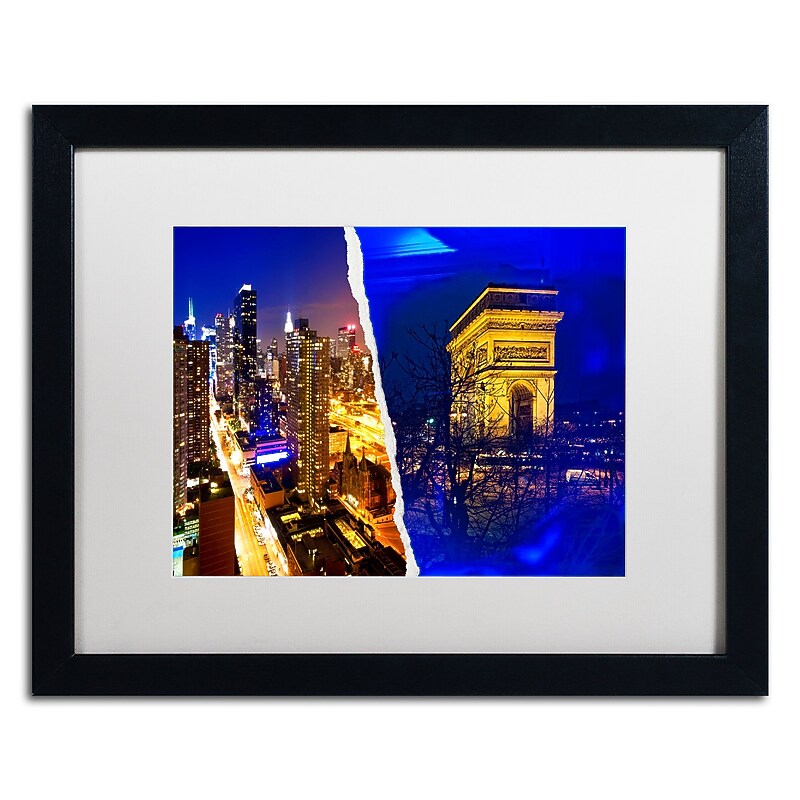 Trademark Fine Art ''Cities at Night'' by Philippe Hugonnard 16" x 20" White Matted Black Frame (PH0110-B1620MF) image 1