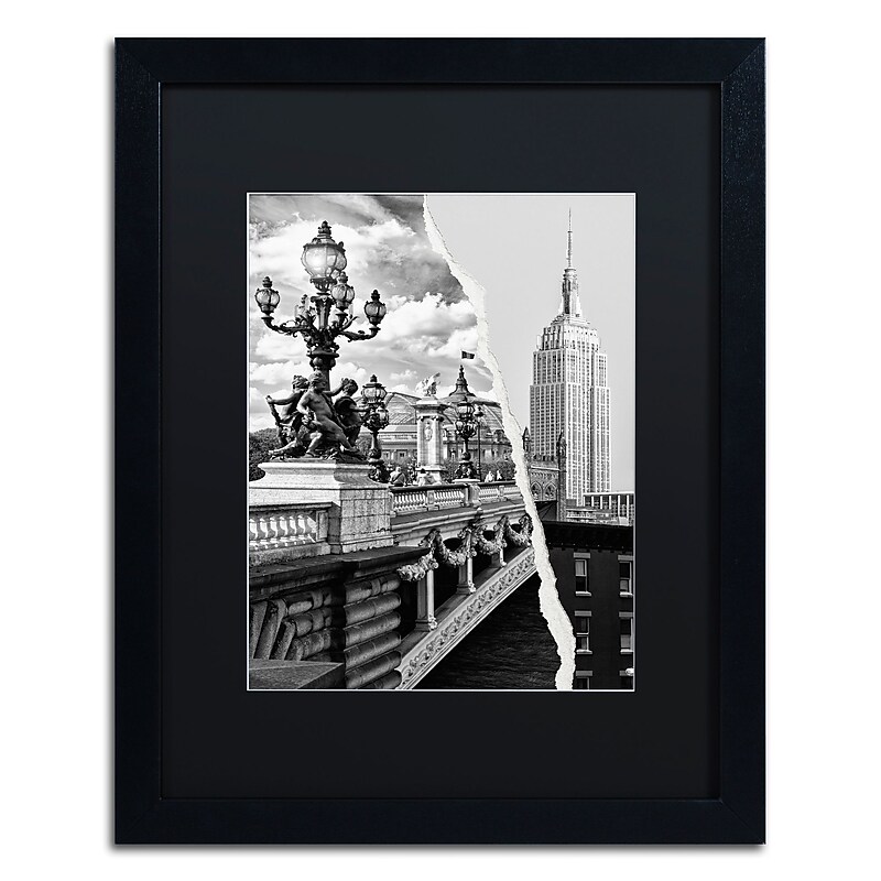 Trademark Fine Art ''Live in Paris and New York'' by Philippe Hugonnard 16" x 20" Black Matted Black Frame (PH0117-B1620BMF) image 1