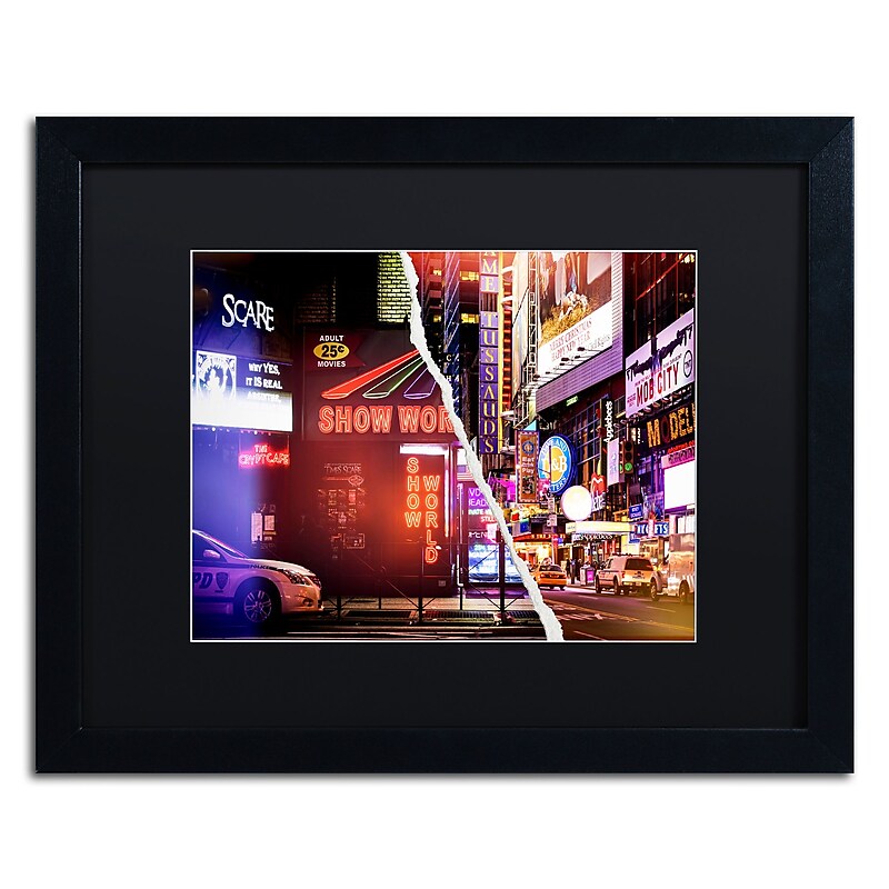 Trademark Fine Art ''Times Square Show'' by Philippe Hugonnard 16" x 20" Black Matted Black Frame (PH0119-B1620BMF) image 1