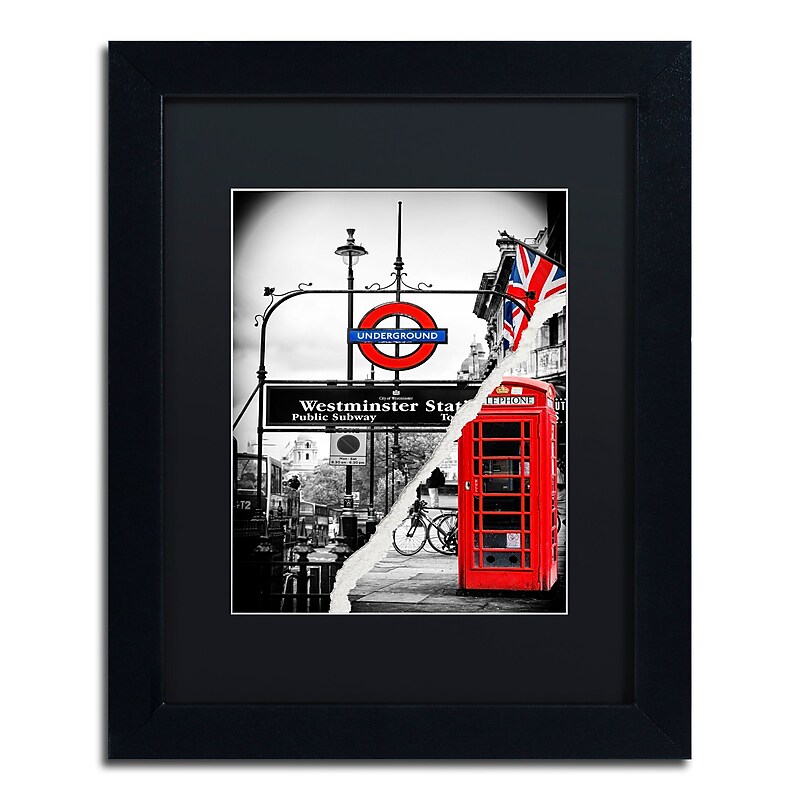 Trademark Fine Art ''Westminster Station'' by Philippe Hugonnard 11" x 14" Black Matted Black Frame (PH0125-B1114BMF) image 1