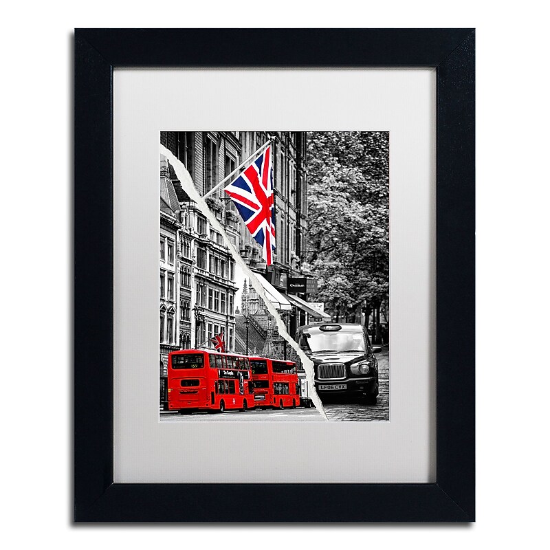 Trademark Fine Art ''London Bus'' by Philippe Hugonnard 11" x 14" White Matted Black Frame (PH0126-B1114MF) image 1