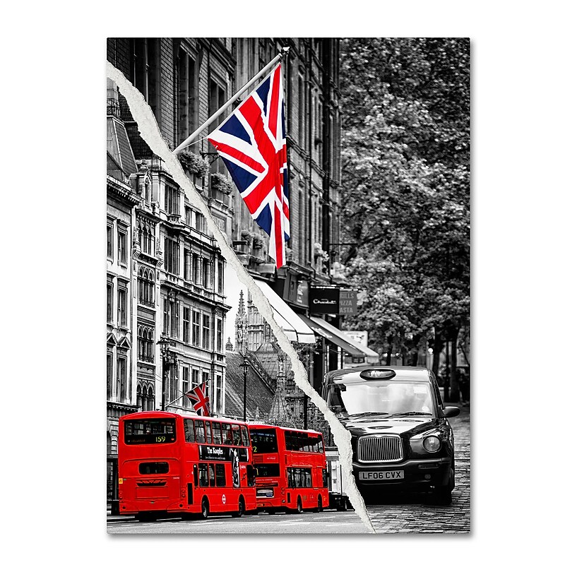 Trademark Fine Art ''London Bus'' by Philippe Hugonnard 35" x 47" Canvas Art (PH0126-C3547GG) image 1