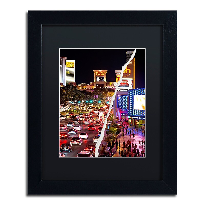 Trademark Fine Art ''The City of Las Vegas'' by Philippe Hugonnard 11" x 14" Black Matted Black Frame (PH0129-B1114BMF) image 1