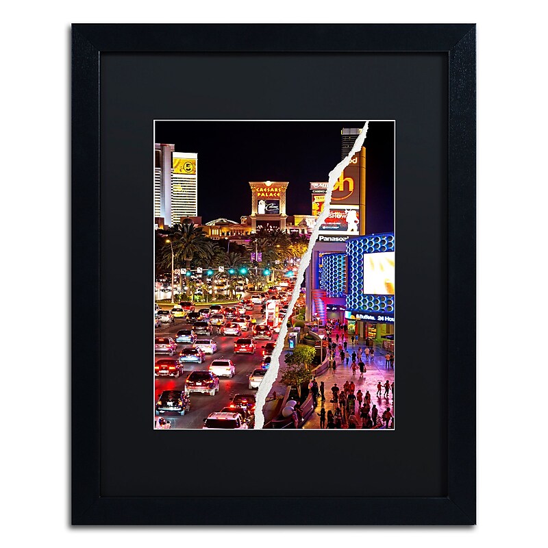 Trademark Fine Art ''The City of Las Vegas'' by Philippe Hugonnard 16" x 20" Black Matted Black Frame (PH0129-B1620BMF) image 1