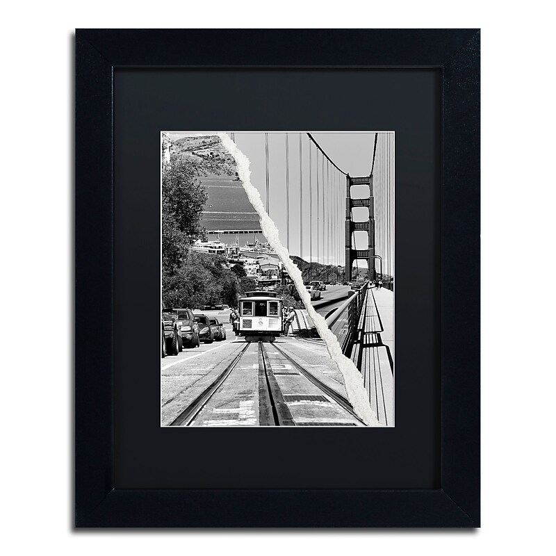 Trademark Fine Art ''San Francisco Cable Car'' by Philippe Hugonnard 11" x 14" Black Matted Black Frame (PH0130-B1114BMF) image 1