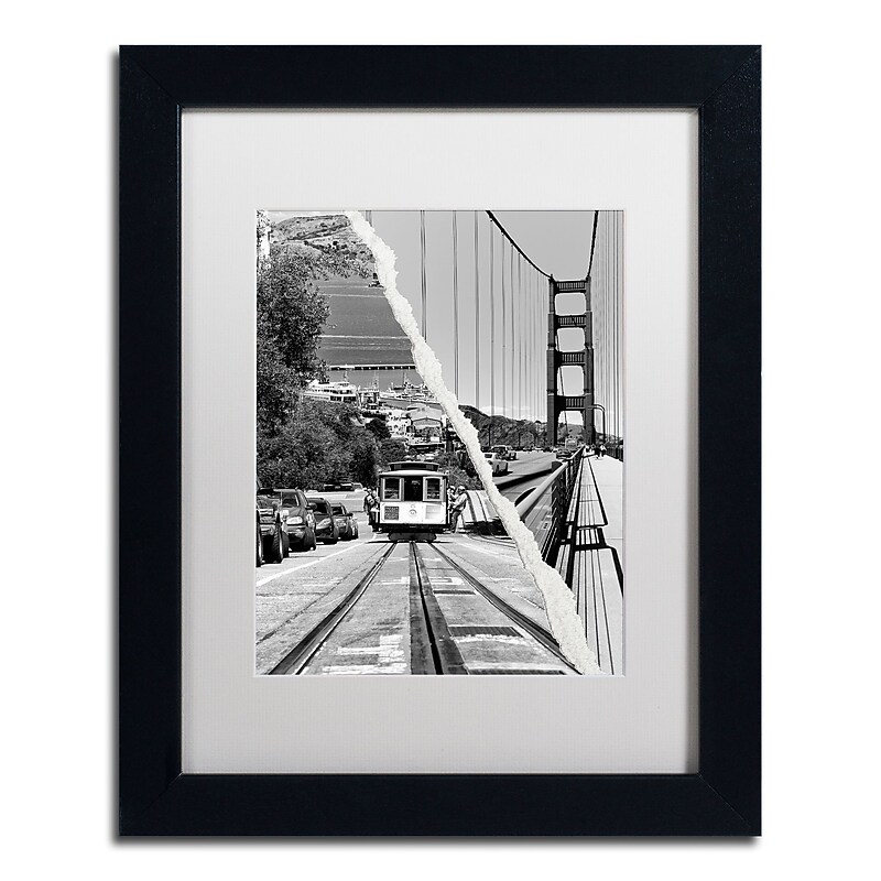 Trademark Fine Art ''San Francisco Cable Car'' by Philippe Hugonnard 11" x 14" White Matted Black Frame (PH0130-B1114MF) image 1