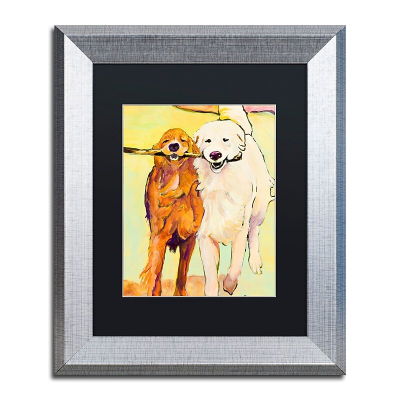 Trademark Fine Art ''Stick With Me 1'' by Pat Saunders 11" x 14" Black Matted Silver Frame (PS016-S1114BMF) image 1