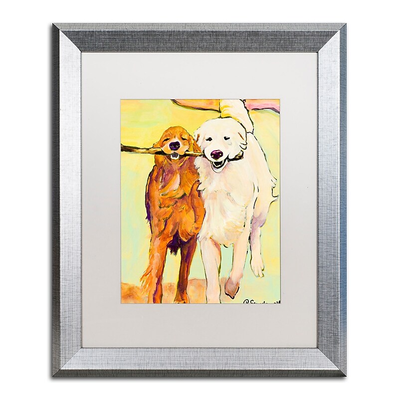 Trademark Fine Art ''Stick With Me 1'' by Pat Saunders 16" x 20" White Matted Silver Frame (PS016-S1620MF) image 1