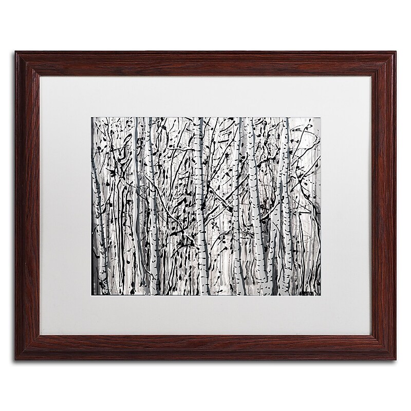 Trademark Fine Art ''Winter Aspens'' by Roderick Stevens 16" x 20" White Matted Wood Frame (RS1021-W1620MF) image 1