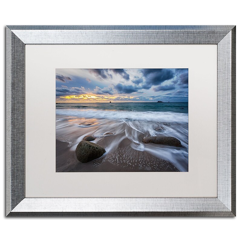 Trademark Fine Art ''The Song of Water'' by Mathieu Rivrin 16" x 20" White Matted Silver Frame (RV0013-S1620MF) image 1