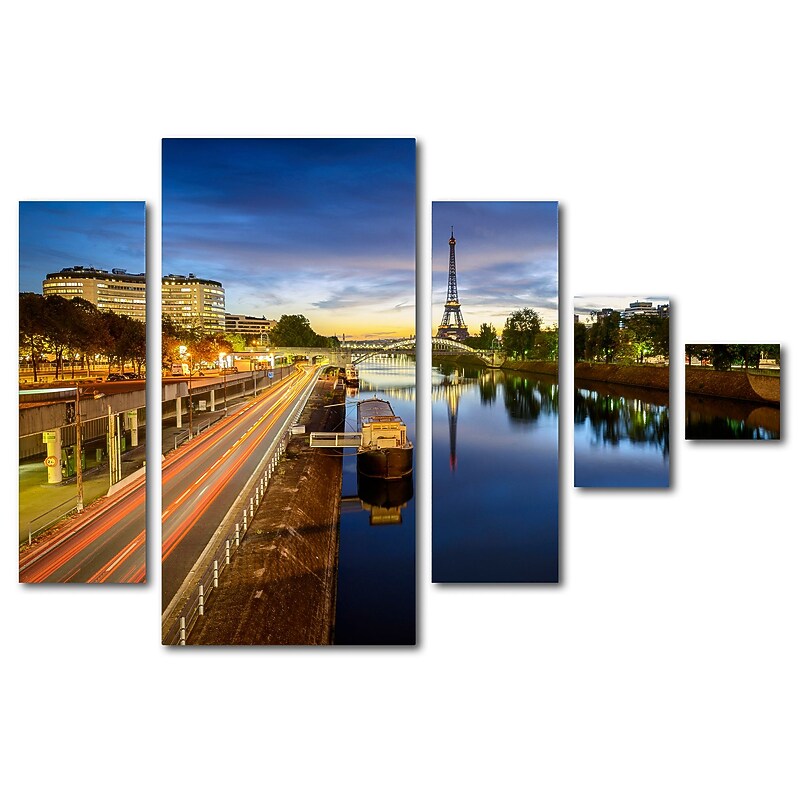 Trademark Fine Art ''Blue Hour in Paris'' by Mathieu Rivrin 3.6' x 2.6' Multi Panel Art Set (RV0024-P5-SET) image 1