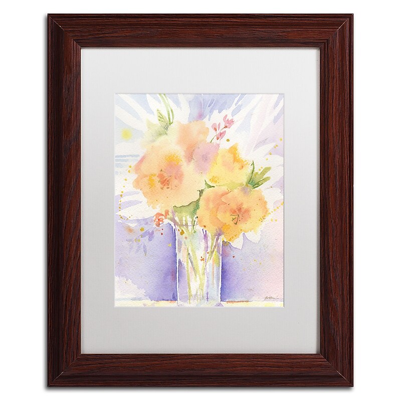Trademark Fine Art ''Purple Vase Reflection'' by Sheila Golden 11" x 14" White Matted Wood Frame (SG5730-W1114MF) image 1
