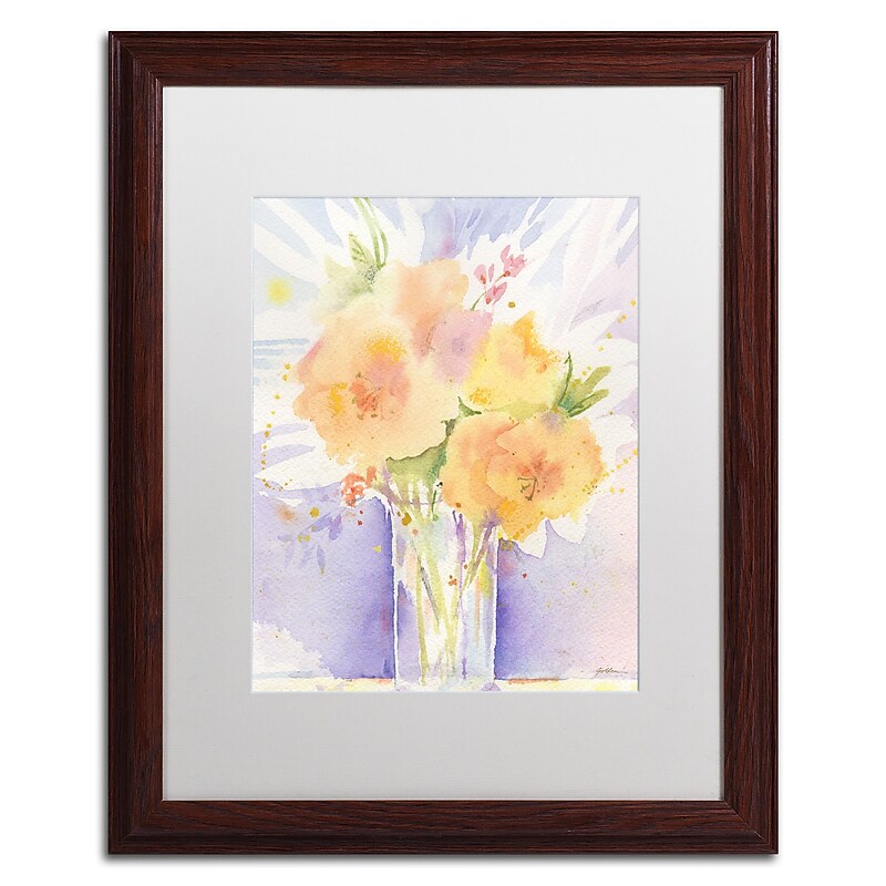 Trademark Fine Art ''Purple Vase Reflection'' by Sheila Golden 16" x 20" White Matted Wood Frame (SG5730-W1620MF) image 1