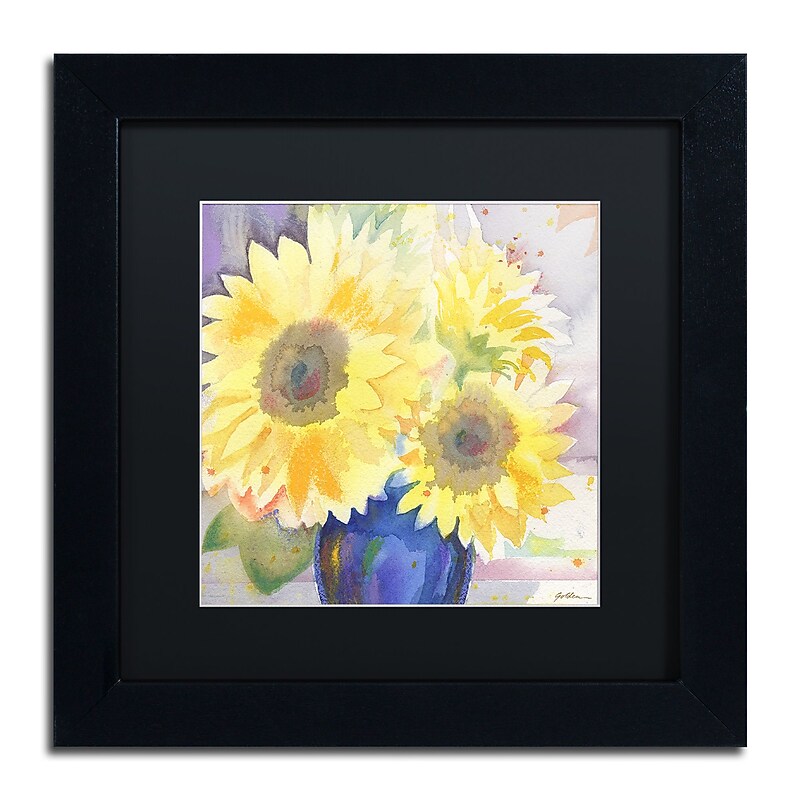 Trademark Fine Art ''White Iris'' by Sheila Golden 11" x 11" Black Matted Black Frame (SG5731-B1111BMF) image 1