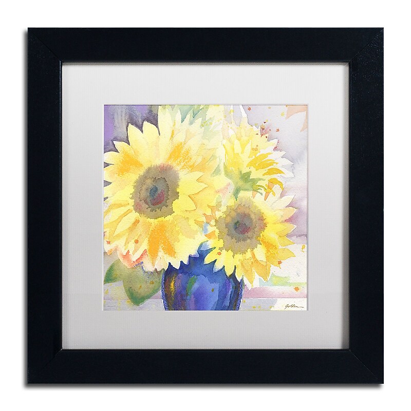 Trademark Fine Art ''White Iris'' by Sheila Golden 11" x 11" White Matted Black Frame (SG5731-B1111MF) image 1