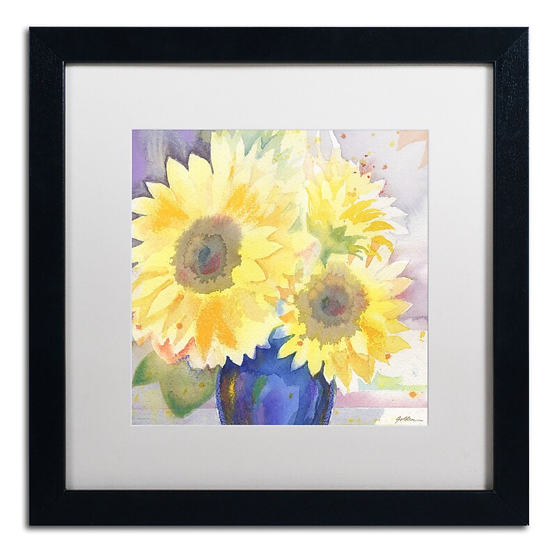 Trademark Fine Art ''White Iris'' by Sheila Golden 16" x 16" White Matted Black Frame (SG5731-B1616MF) image 1