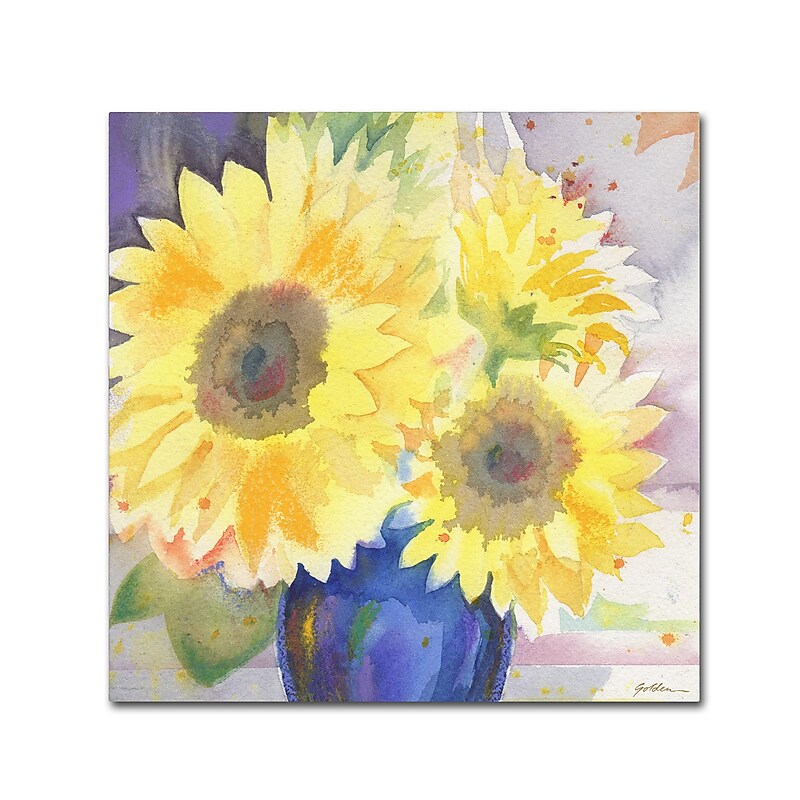 Trademark Fine Art ''Sunflower Blossom Bouquet'' by Sheila Golden 35" x 35" Canvas Art (SG5731-C3535GG) image 1