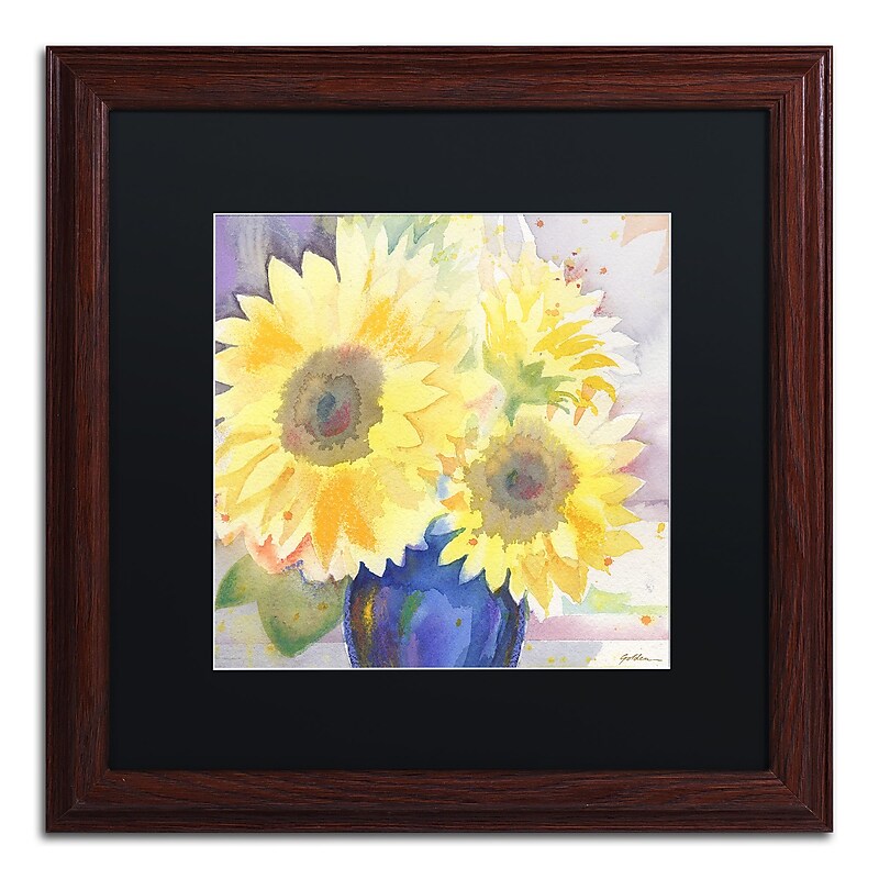 Trademark Fine Art ''White Iris'' by Sheila Golden 16" x 16" Black Matted Wood Frame (SG5731-W1616BMF) image 1