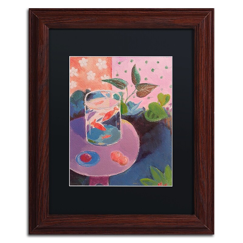 Trademark Fine Art ''Goldfish'' by Sheila Golden 11" x 14" Black Matted Wood Frame (SG5732-W1114BMF) image 1