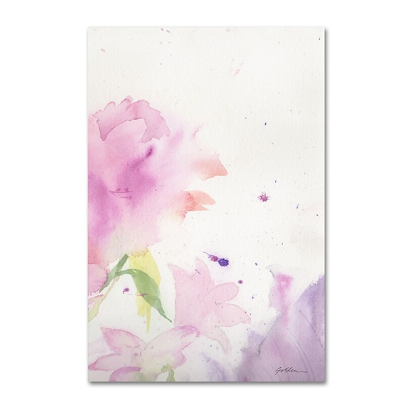 Trademark Fine Art ''Garden Pink Impressions'' by Sheila Golden 16" x 24" Canvas Art (SG5733C-C1624GG) image 1
