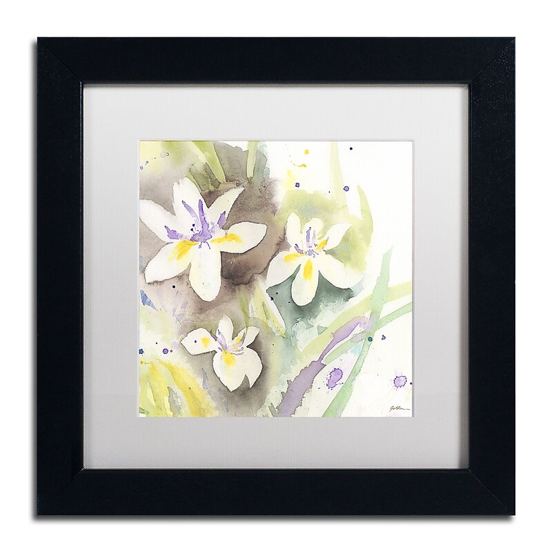 Trademark Fine Art ''Sunflower Blossom Bouquet'' by Sheila Golden 11" x 11" White Matted Black Frame (SG5734-B1111MF) image 1