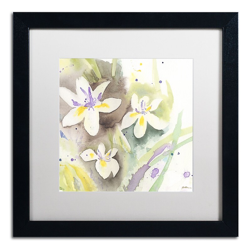 Trademark Fine Art ''Sunflower Blossom Bouquet'' by Sheila Golden 16" x 16" White Matted Black Frame (SG5734-B1616MF) image 1