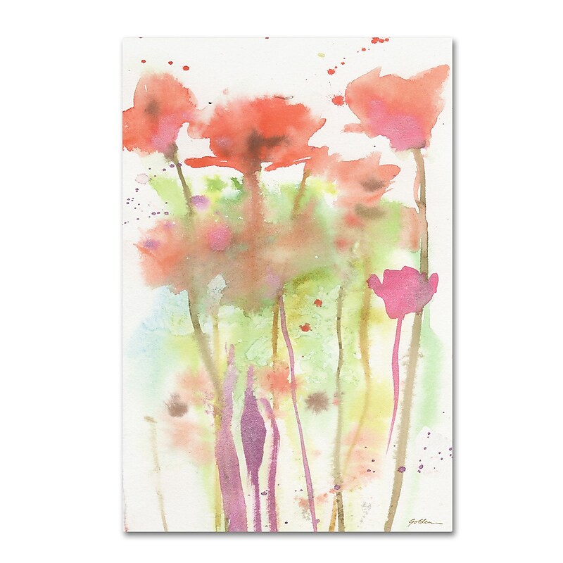 Trademark Fine Art ''Red Poppy Impressions'' by Sheila Golden 30" x 47" Canvas Art (SG5735-C3047GG) image 1