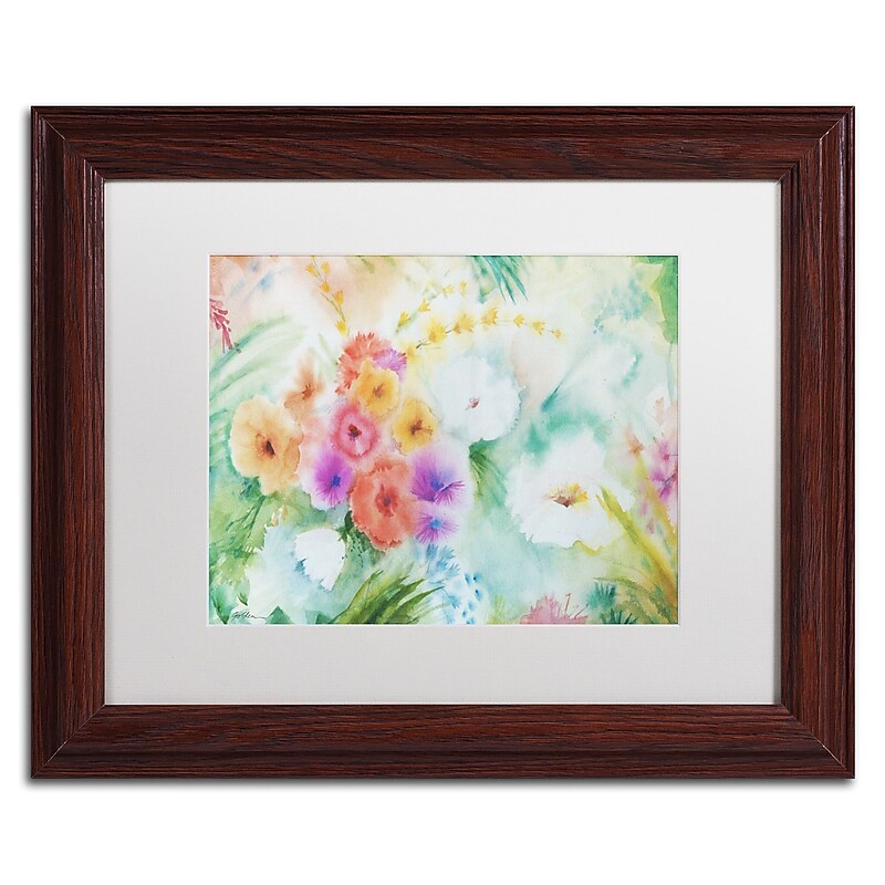Trademark Fine Art ''Napa Garden'' by Sheila Golden 11" x 14" White Matted Wood Frame (SG5736-W1114MF) image 1