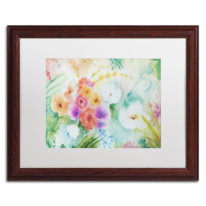 Trademark Fine Art ''Napa Garden'' by Sheila Golden 16" x 20" White Matted Wood Frame (SG5736-W1620MF) image 1