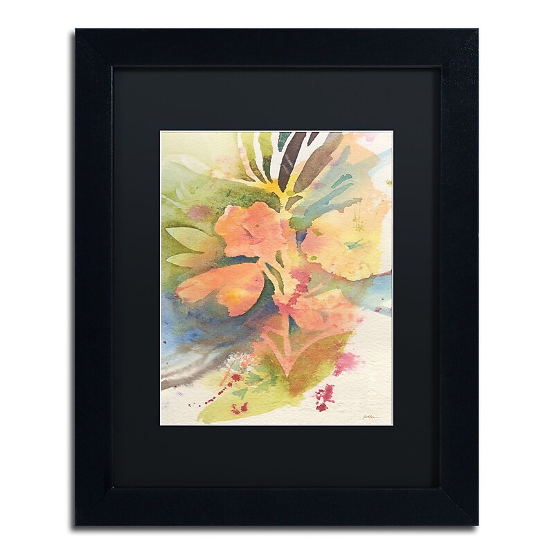 Trademark Fine Art ''Sunlight Blossoming'' by Sheila Golden 11" x 14" Black Matted Black Frame (SG5737-B1114BMF) image 1
