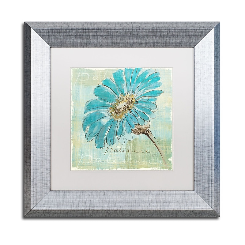 Trademark Fine Art ''Spa Daisies II'' by Chris Paschke 11" x 11" White Matted Silver Frame (WAP0056-S1111MF) image 1