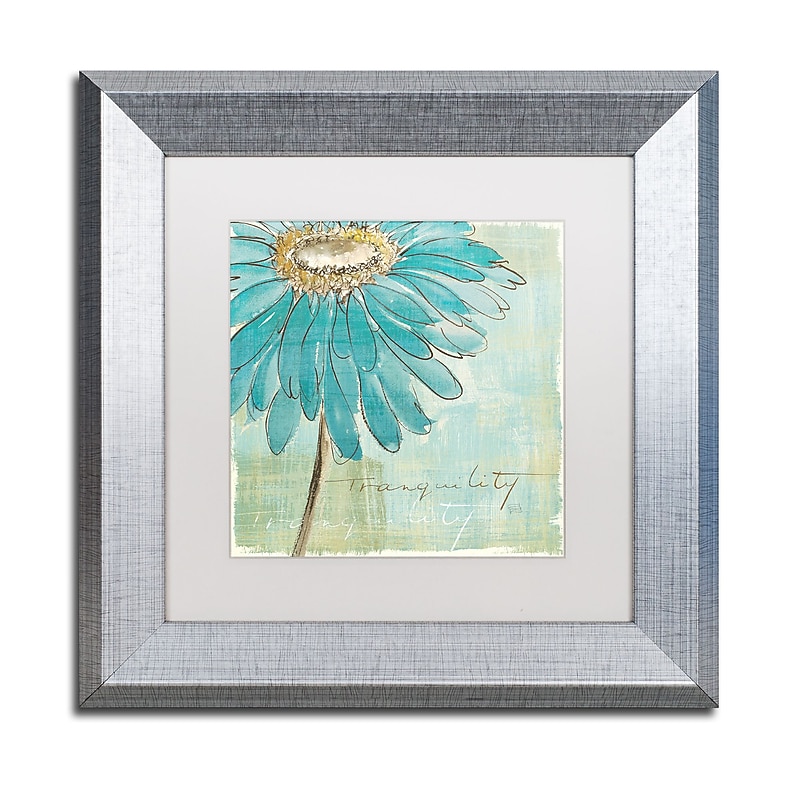 Trademark Fine Art ''Spa Daisies III'' by Chris Paschke 11" x 11" White Matted Silver Frame (WAP0057-S1111MF) image 1