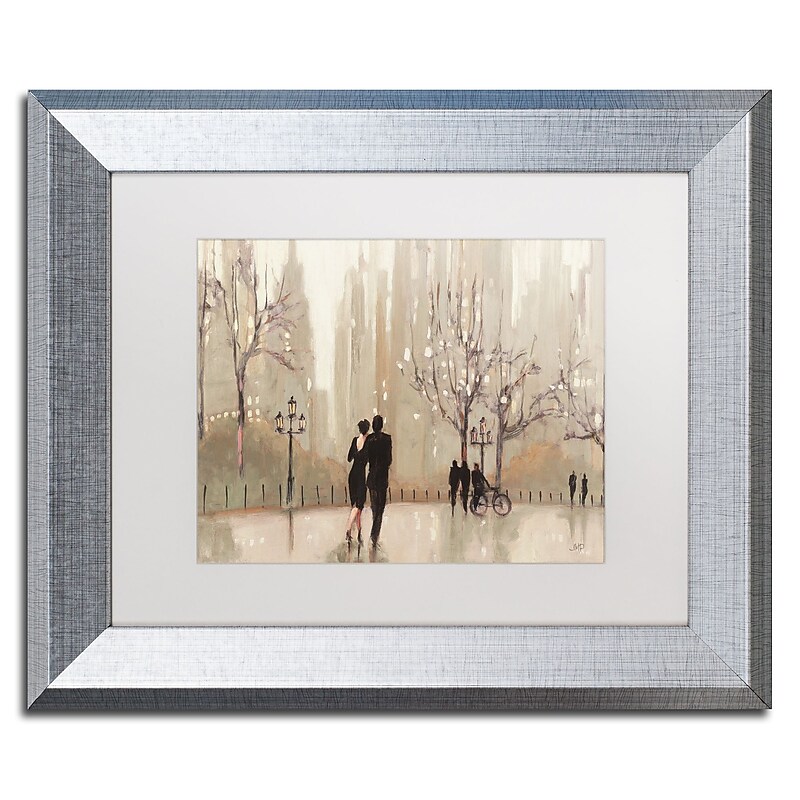 Trademark Fine Art ''An Evening Out Neutral'' by Julia Purinton 11" x 14" White Matted Silver Frame (WAP0111-S1114MF) image 1