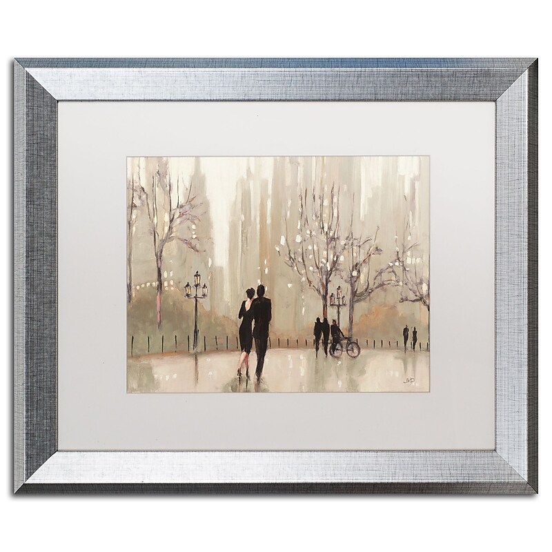Trademark Fine Art ''An Evening Out Neutral'' by Julia Purinton 16" x 20" White Matted Silver Frame (WAP0111-S1620MF) image 1