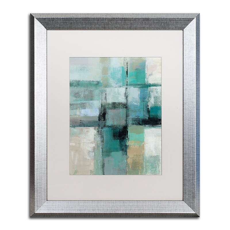 Trademark Fine Art ''Island Hues Crop I'' by Silvia Vassileva 16" x 20" White Matted Silver Frame (WAP0130-S1620MF) image 1