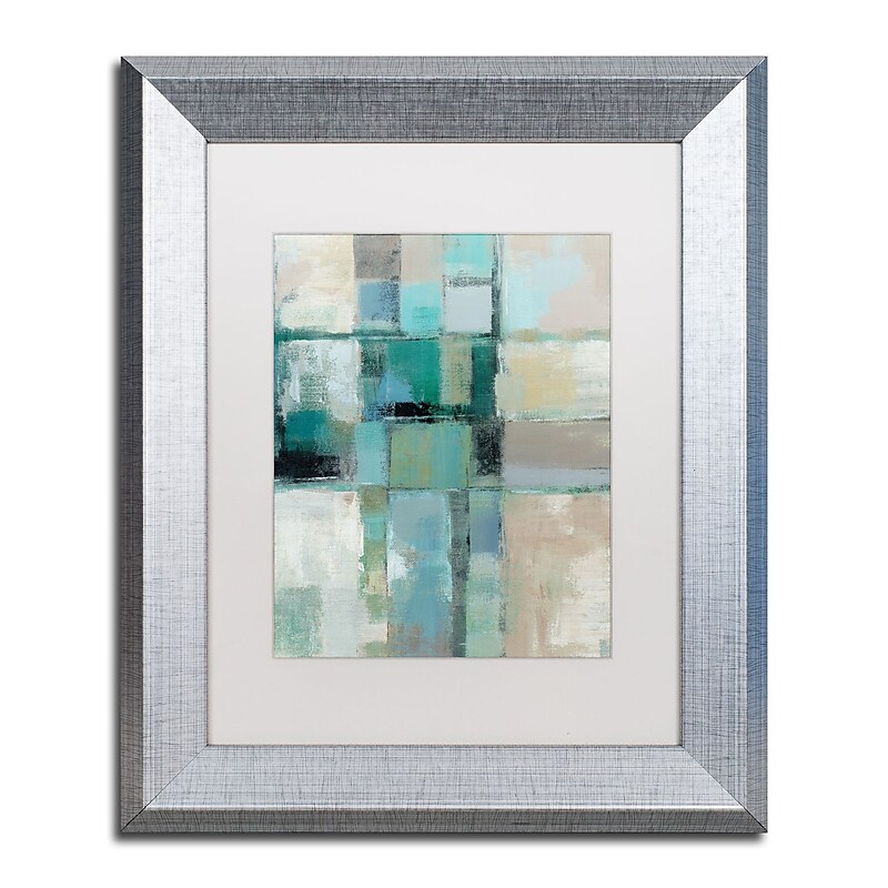 Trademark Fine Art ''Island Hues Crop II'' by Silvia Vassileva 11" x 14" White Matted Silver Frame (WAP0131-S1114MF) image 1