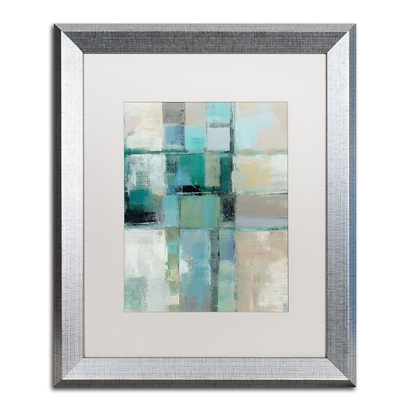 Trademark Fine Art ''Island Hues Crop II'' by Silvia Vassileva 16" x 20" White Matted Silver Frame (WAP0131-S1620MF) image 1